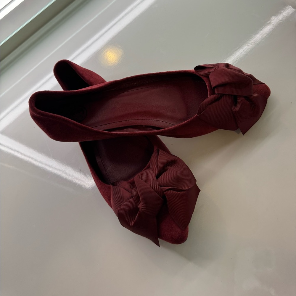 Ballerina Flat with Bow Red Size 9.5 (Eur 41)